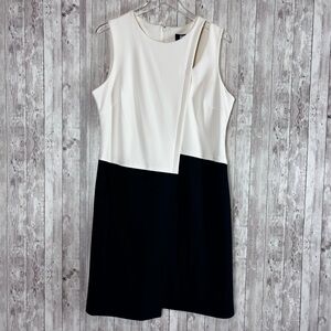 DKNY Asymmetric Colorbocked Sheath Scuba Crepe Sheath Dress